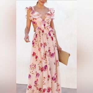 VICI Phillipe Floral Ruffle Maxi dress